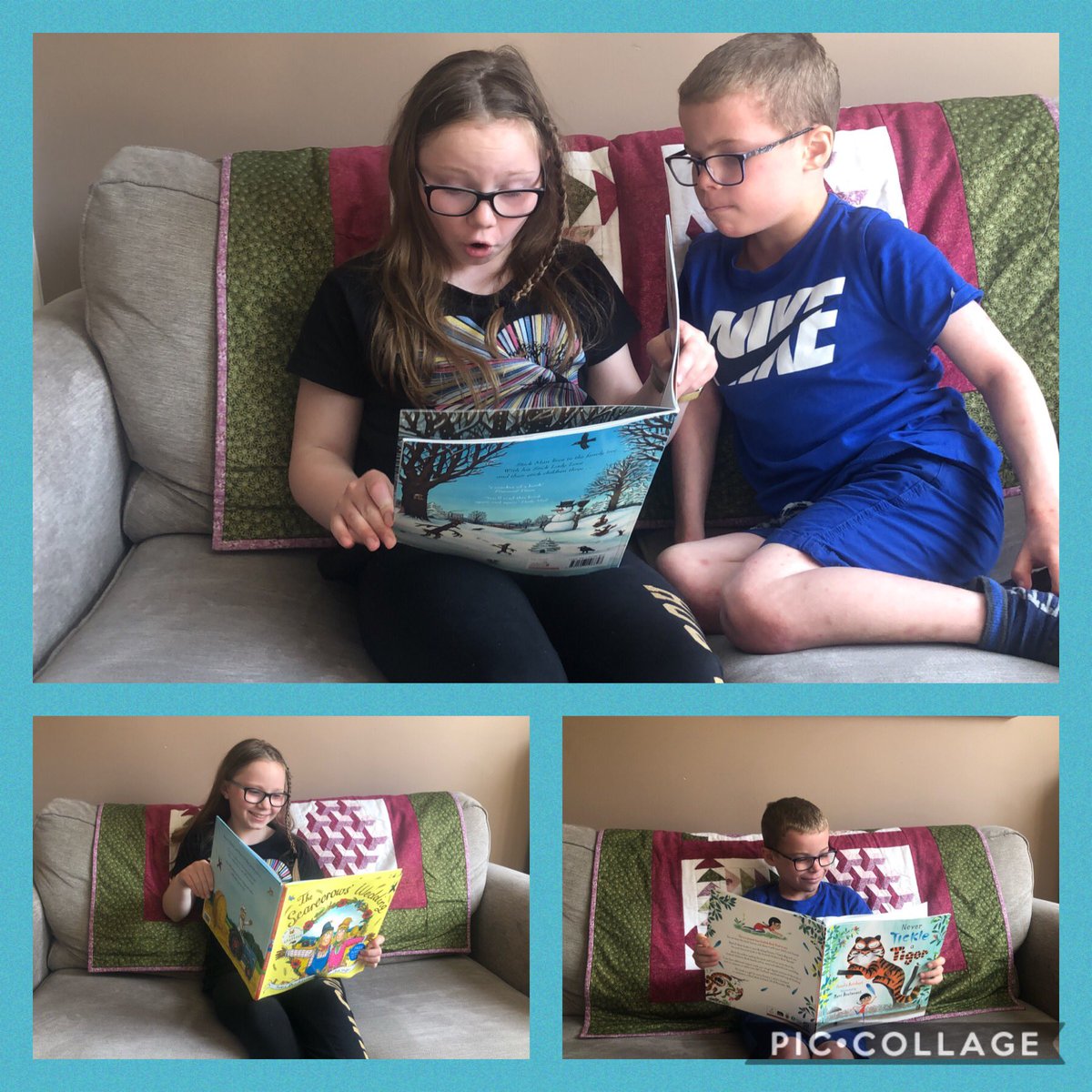 MummyH123's tweet photo. Inspired by @MichelleObama reading the Gruffalo, we recorded our own videos reading Julia Donaldson &amp; @Pamela_Butchart books. Great fun &amp; some fab reading too 😊 https://t.co/QTcGDp6fFQ