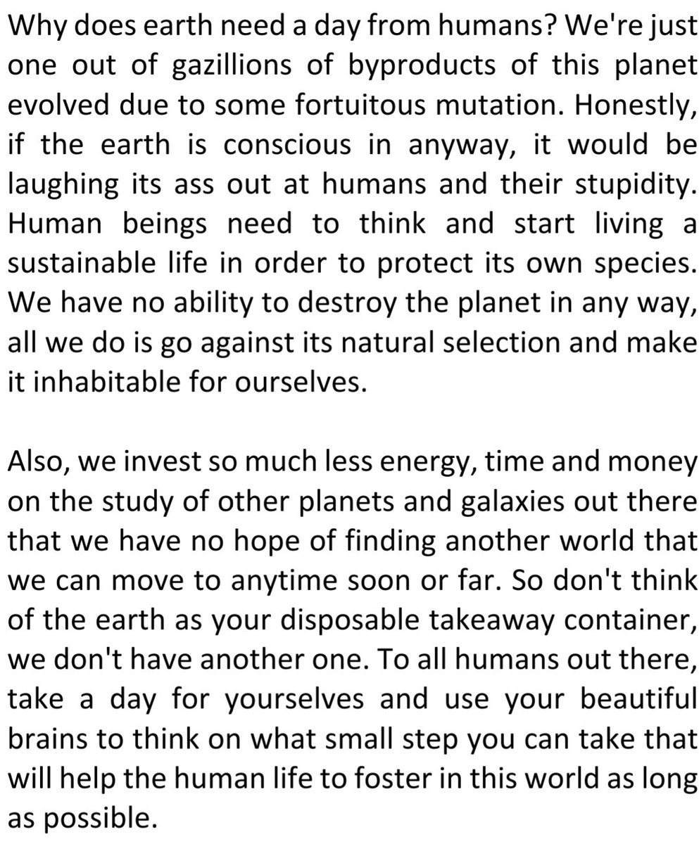 mukeshadh's tweet photo. My kind of #EarthDay post.

#EarthDay2020 
#SustainableLiving
#OnlyOneHome
#Earth
#savehumanspecies https://t.co/H7btMWlnfA