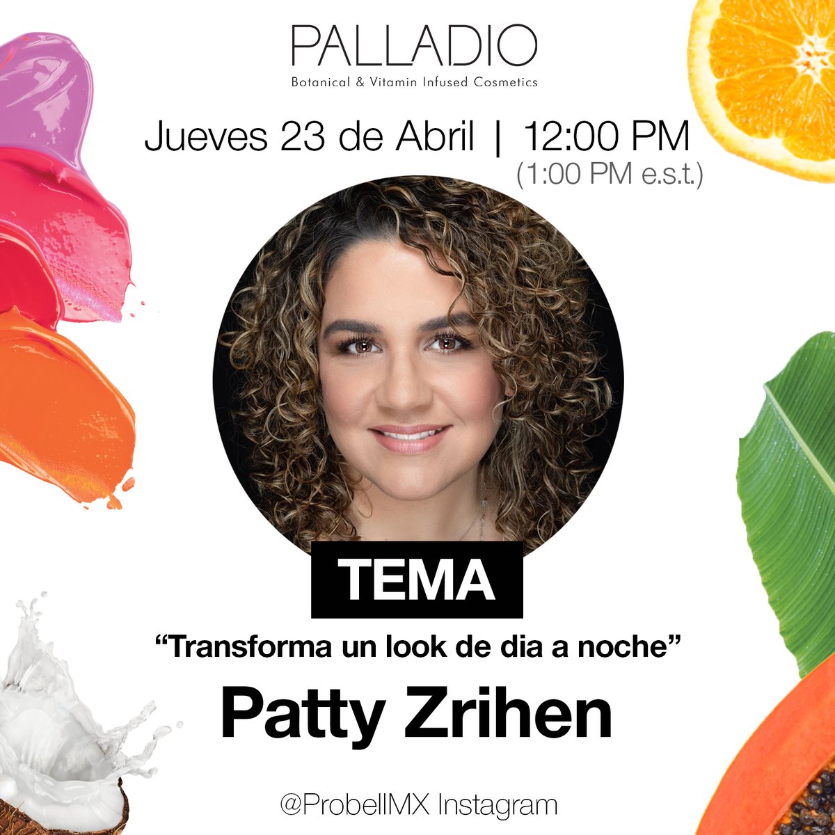 PalladioBeauty's tweet image. Hi Palladio Lovers, we're going live today at 1pm E.S.T. on the @ProbellMX Instagram 📺

Learn pro tips &amp;amp; ask questions live on how to transform your look from day to night 🧑‍🎨!

Hosted in Spanish by international #MUA Patty Zrihen. 

#LiveMakeupTutorial #PalladioLovers #Live