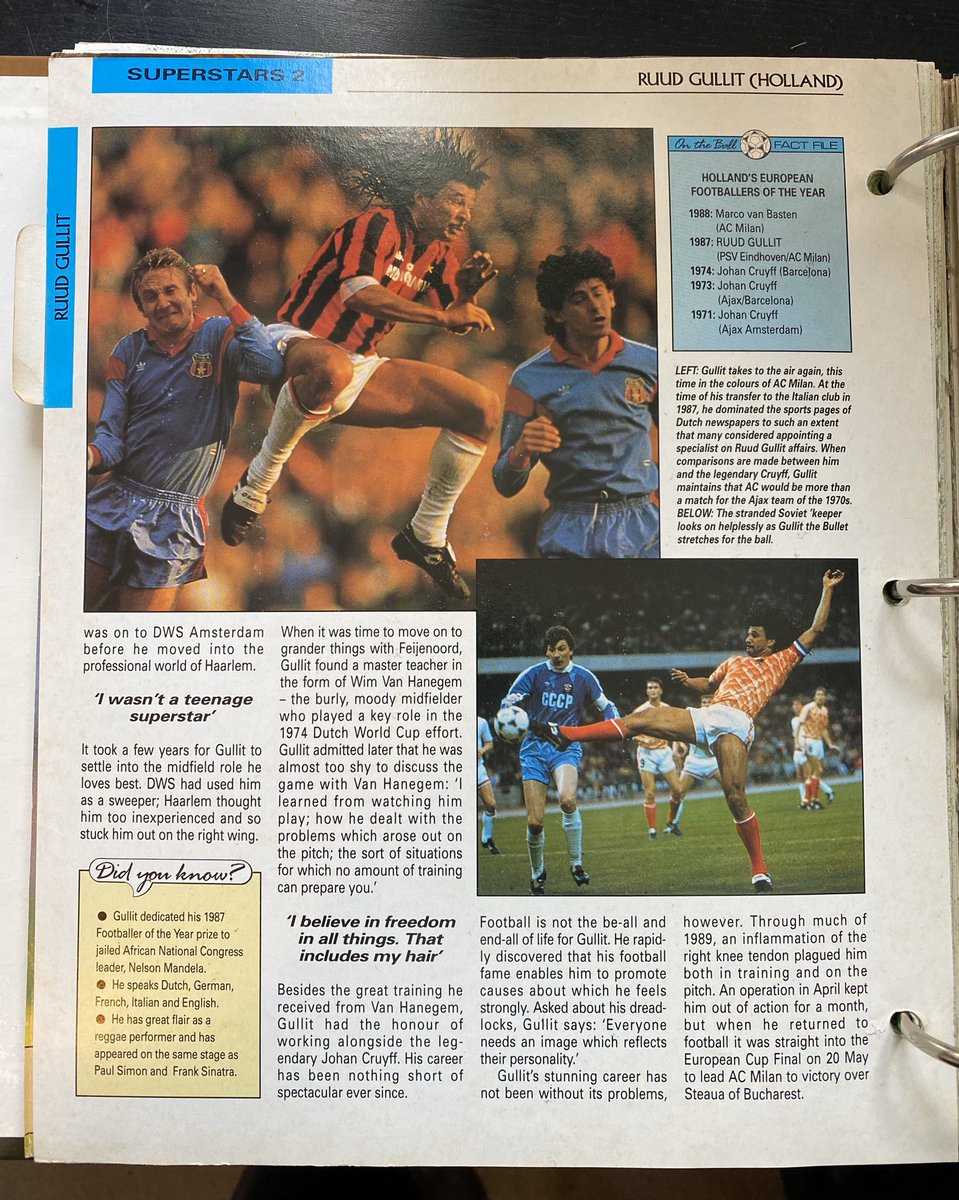 “Ruud Gullit stands out, not only for his dreadlocks, but for his sheer footballing genius”