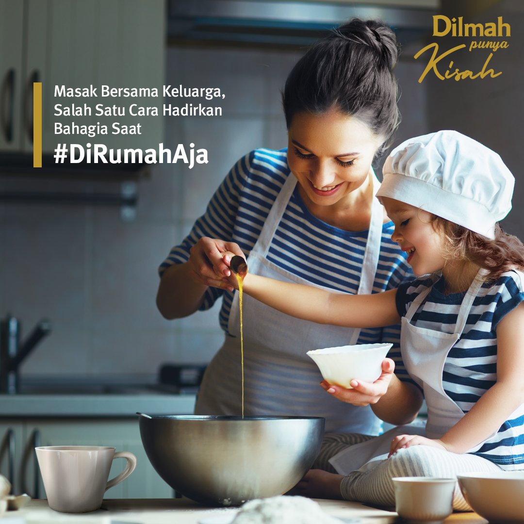 Jangan biarkan rasa jenuh melanda kamu ya! Kamu bisa mengajak buah hati untuk memasak selama #dirumahaja ditemani oleh secangkir Dilmah.  Menu apa yang biasa kamu masak bersama keluarga? Share yuk, menu andalan tersebut! #DilmahPunyaKisah #Dilmah #DilmahIndonesia #Positivitea