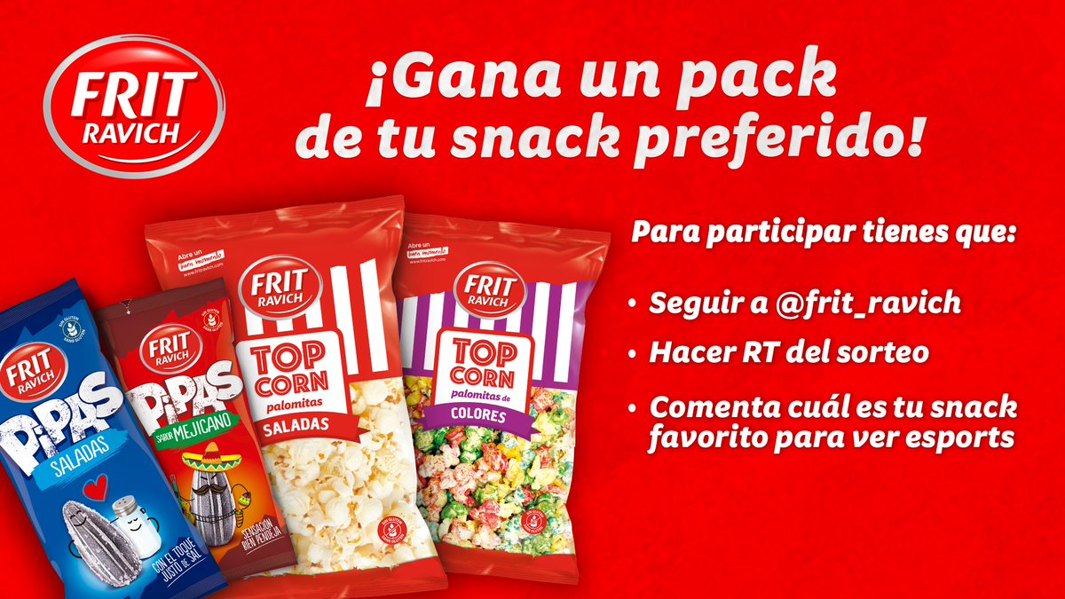 Esportmaniacos's tweet photo. ¡Queridos AMANTES DE LO ELECTRÓNICO! 

Tenemos un sorteo con @frit_ravich de un montón de productos.

¿Queréis participar? ¡FÁCIL!

🔴Sigue a @frit_ravich
🔴Dale RT
🔴Y responde: ¿Cuál es vuestro snack favorito para ver esports? https://t.co/00bJySnQ8F