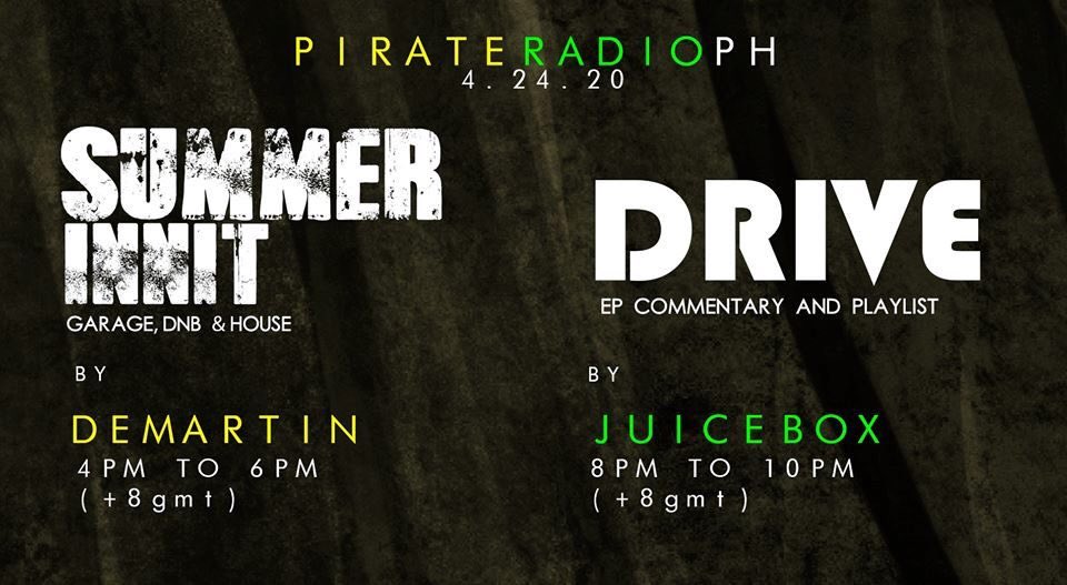 juiceboxmnl's tweet photo. Virtual tambay at Pirate Radio PH ๐
Spot us tomorrow night at 8pm! Search for the Pirate Radio PH Facebook page. Weโll be talking about our new EP ๐ง๐บ๐ผ #pirateradioph #DriveEP https://t.co/tMA0vx0Z1W