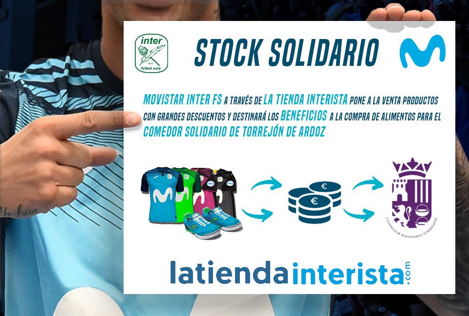 ¡En este partido, la solidaridad en primera línea!💪🏻

‼️Con el #StockSolidario de #MovistarInterFS el beneficio de tu compra en la <a href="/TiendaInterista/">La Tienda Interista</a> va para el Comedor Social de Torrejón de Ardoz. 

😉Colabora y únete al #InterSolidario: latiendainterista.com
#SeguimosConectados