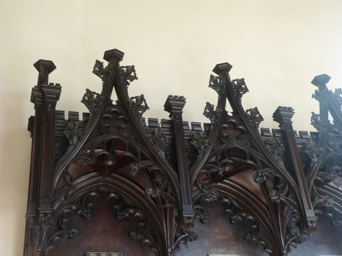 The c.1350 choir stalls from St Katharine's collegiate church survive in part about 2km at a little retreat in Limehouse