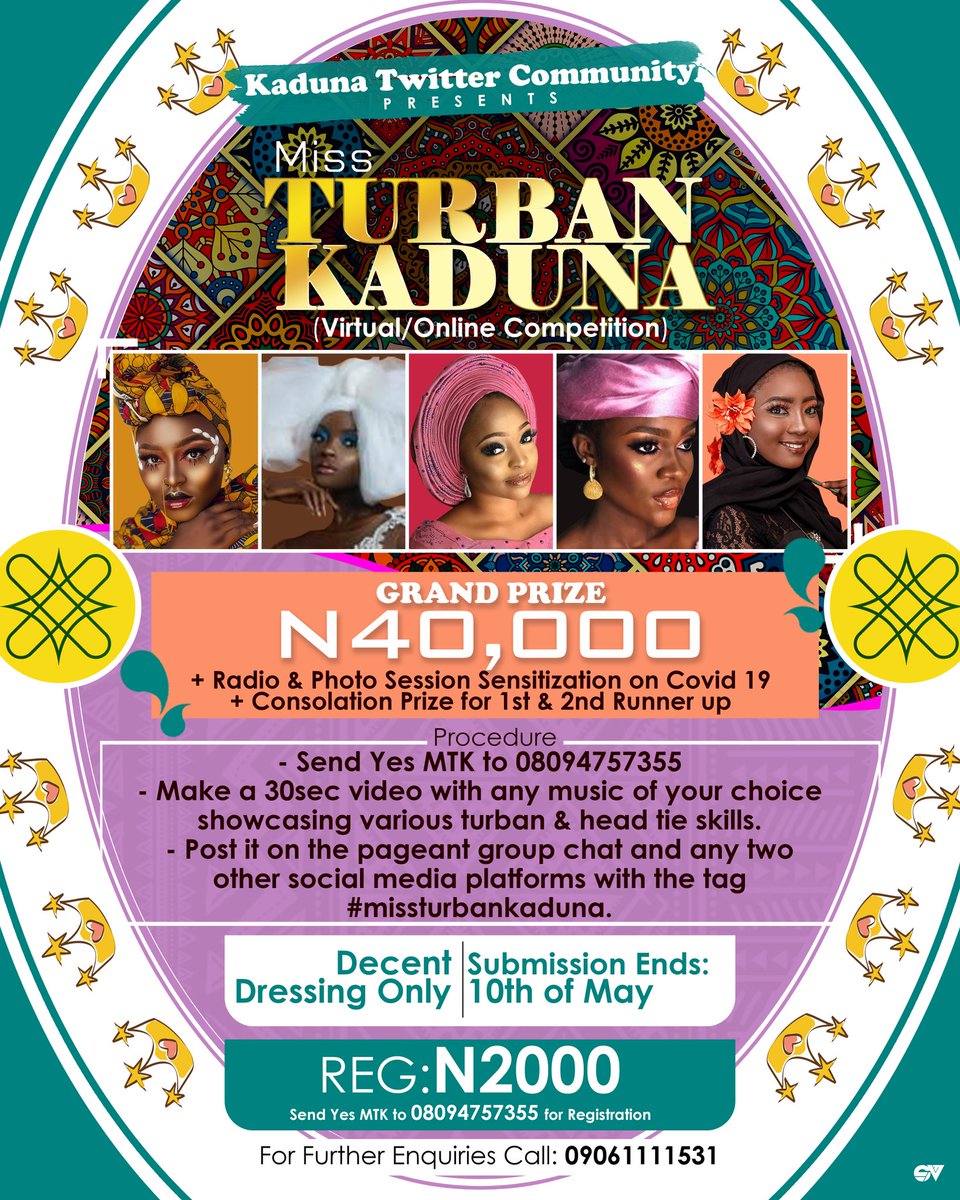 Ladies!!!! Quarantine bored? Time to light it up.. #MissTurbanKaduna #KadunaTwitterConnect #KadunaTwitterHangout #Kaduna