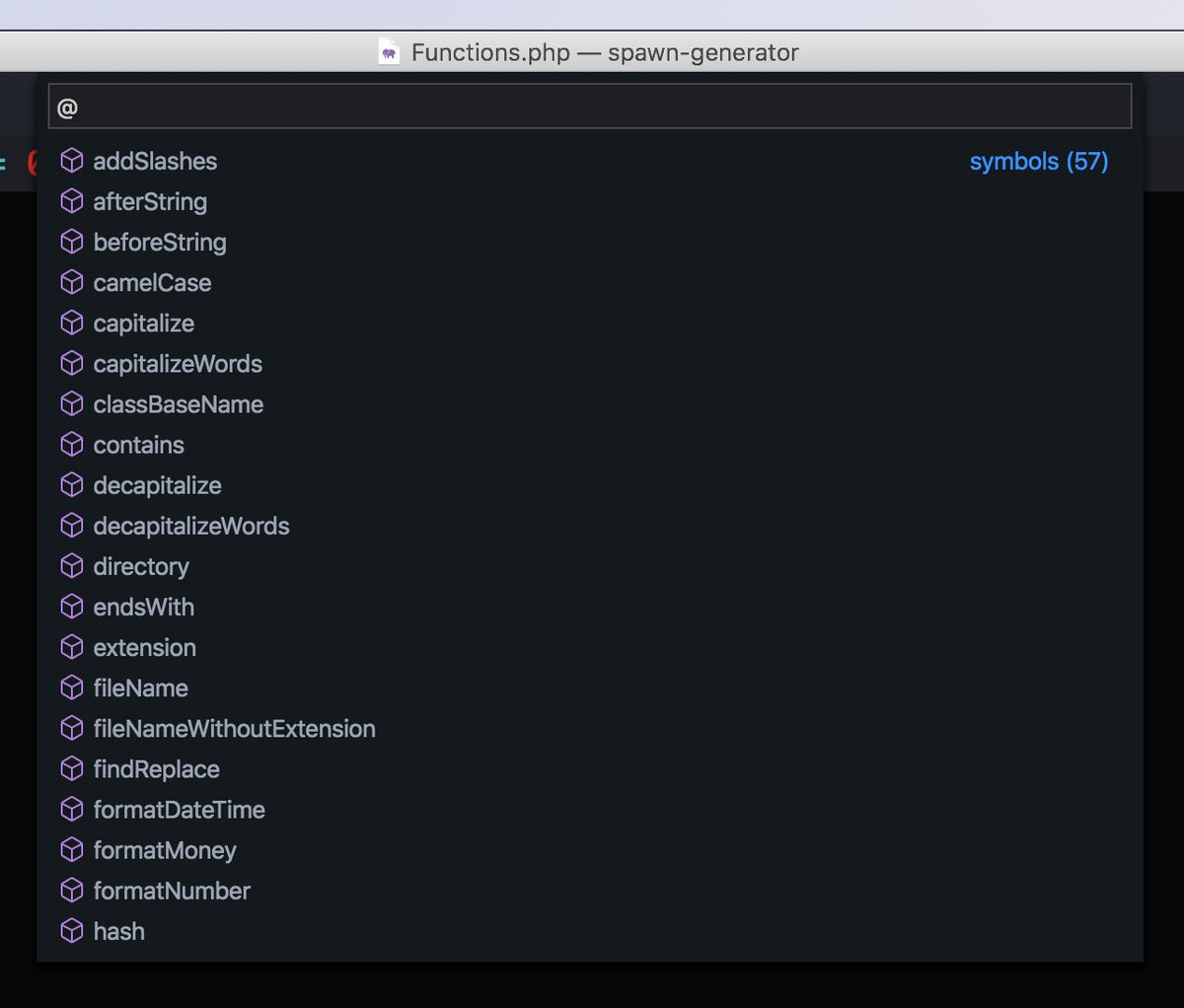 mattkingshott's tweet image. Spawn will include a whole bunch of integrated functions that you can use in your templates (around 60 at launch). Here's a sample of what's on offer...
#laravel #php #codegenerator