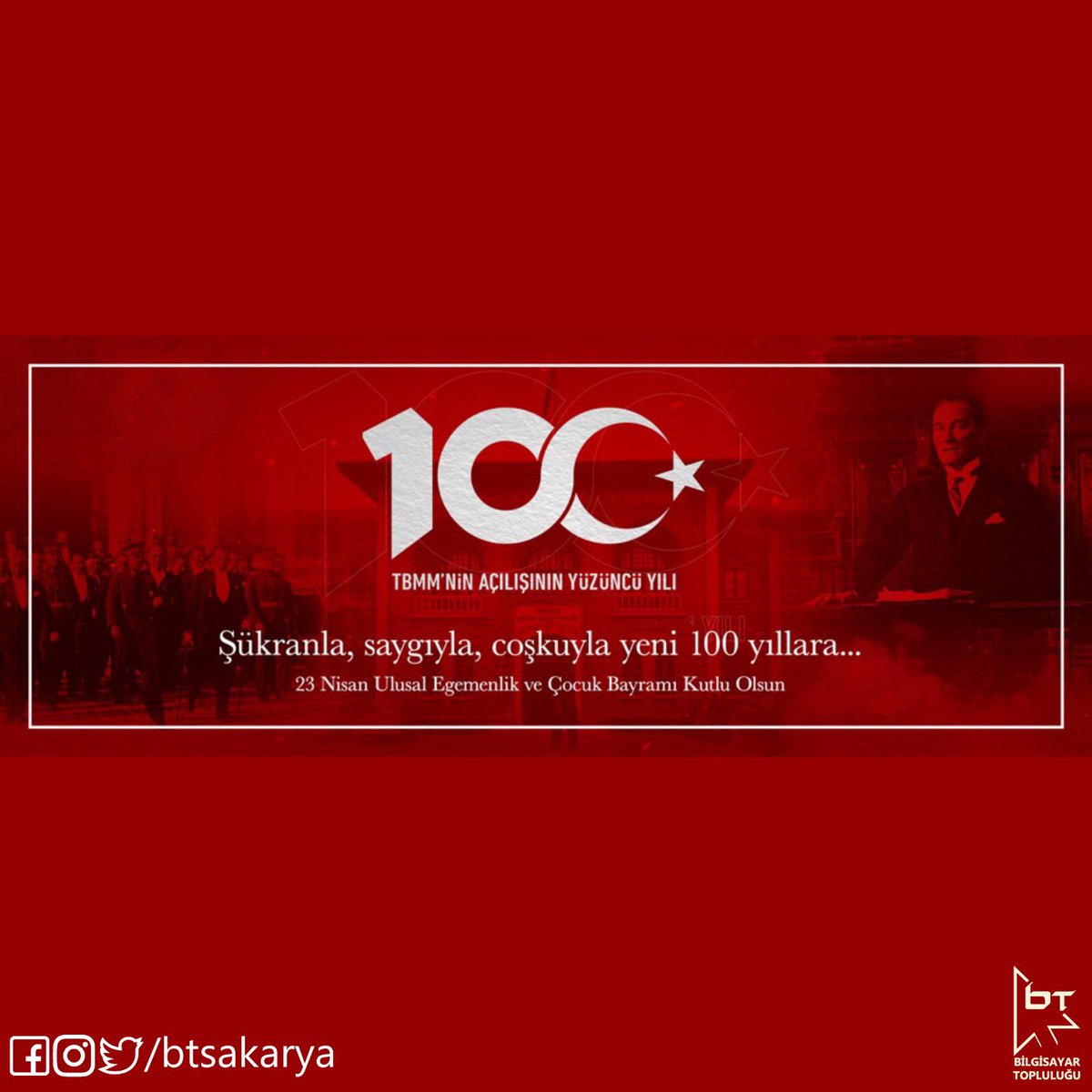 btsakarya's tweet photo. Ulusal egemenlik öyle bir ışıktır ki, onun karşısında zincirler erir, taç ve tahtlar batar yok olur. 23 Nisan Ulusal Egemenlik ve Çocuk bayramı kutlu olsun 🇹🇷🇹🇷🇹🇷

#23NisanKutluOlsun https://t.co/bB6VrG0gFr
