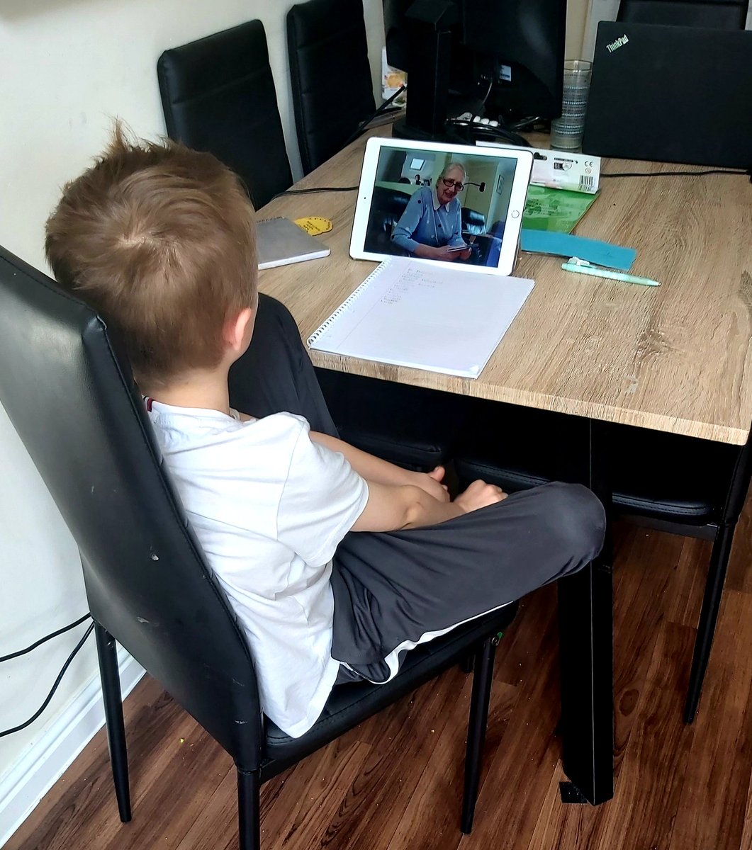 ratoad's tweet photo. @OPA_LG_5KB Sam having his daily virtual spellings and English class with his Granny 😊👍 https://t.co/f4HVC0m77k