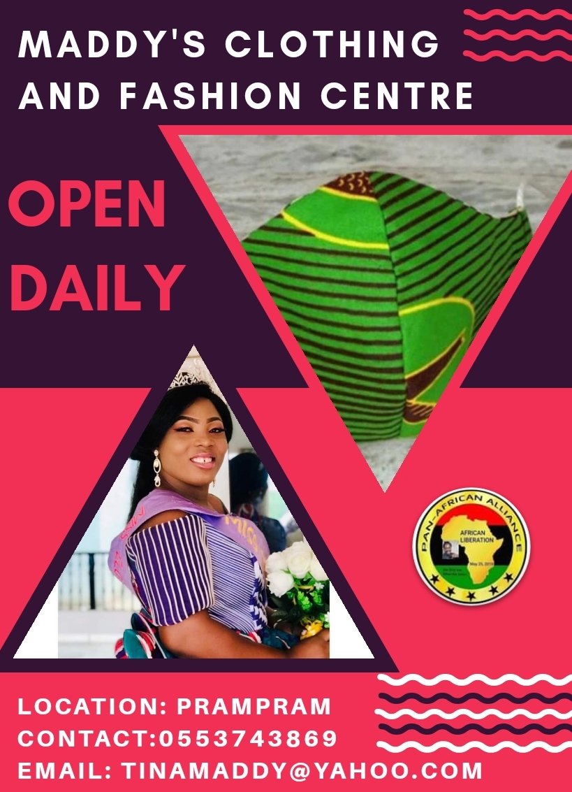 DonSolar3940's tweet photo. Buy your nose mask from Queen Maddy's Clothing and Fashion Centre inside the homeland.

Order yours now at 0553743869 
Email: TinaMaddy@yahoo.com.

Tried and tested nose mask against COVID-19

📸Credit: JBillionaire Production 
https://t.co/tYVIjX39yQ https://t.co/pfl5O3ofrR