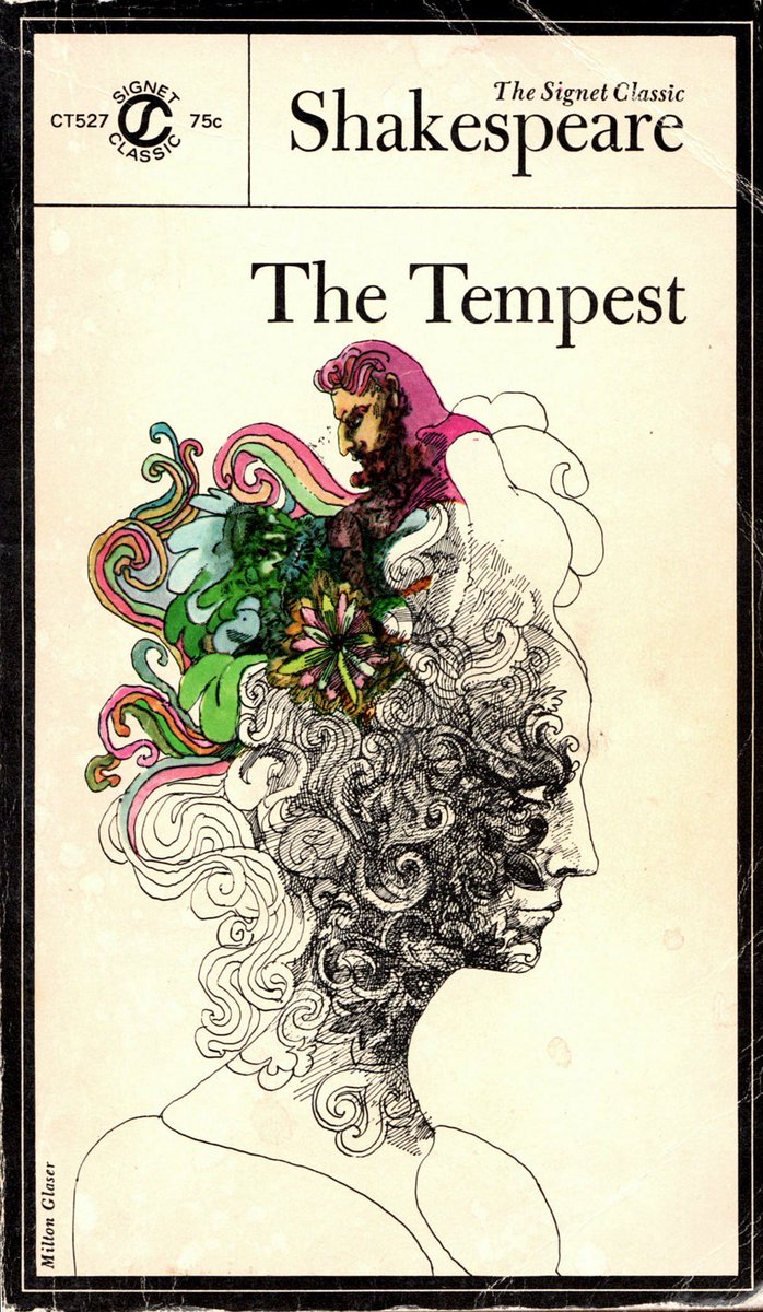 Milton Glaser's cover for The Tempest. The Signet Classic Shakespeare, 1962.Plus: Ariel's Song from The Tempest. Art by Virgil Finlay (1942).