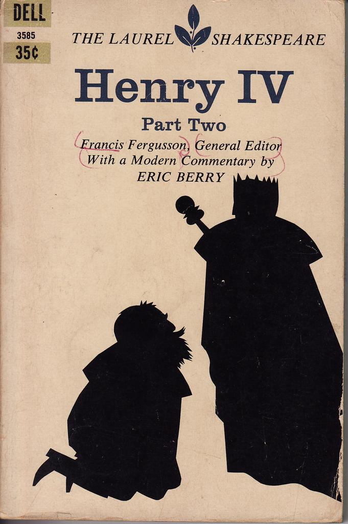 Henry IV parts 1 & 2, by William  #Shakedpeare. Cover by Jerome Kuhl. Dell (The Laurel Shakespeare) 1966.