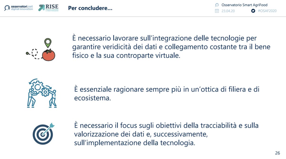 Osserv_Digital's tweet photo. .@chiaracorboo conclude il suo intervento con alcuni dei messaggi chiave emersi #OSAF20 #OssSmartAgrifood https://t.co/1YSHYtEigH