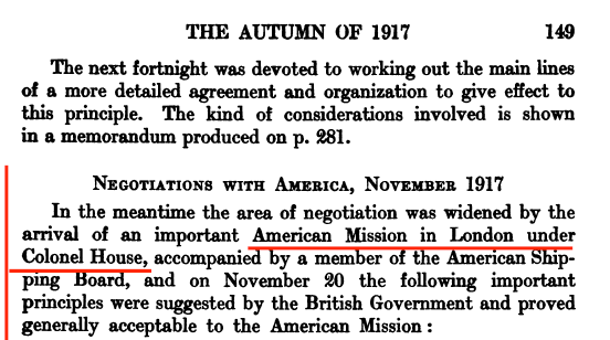 But here is where things become interesting. Between discussing the Nov 3 agreement and the Paris Conference, Salter also brings up a Nov 20 meeting b/w the British War Cabinet and the American Mission