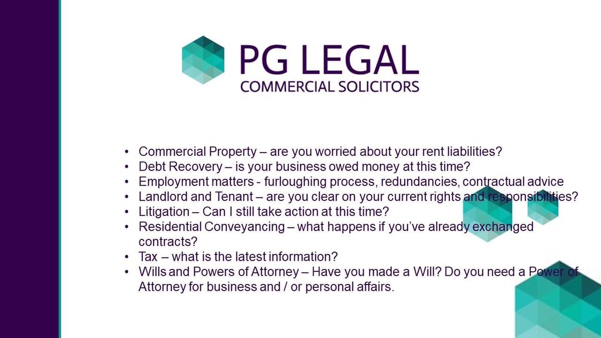 PGLegalLimited's tweet image. It may not be business as usual, but we’re still here to help. COVID-19 is impacting on every aspect of life and you may find yourself needing answers as issues arise. For a FREE, no obligation discussion contact us
📞 0191 466 1080
📧 info@pglegal.co.uk