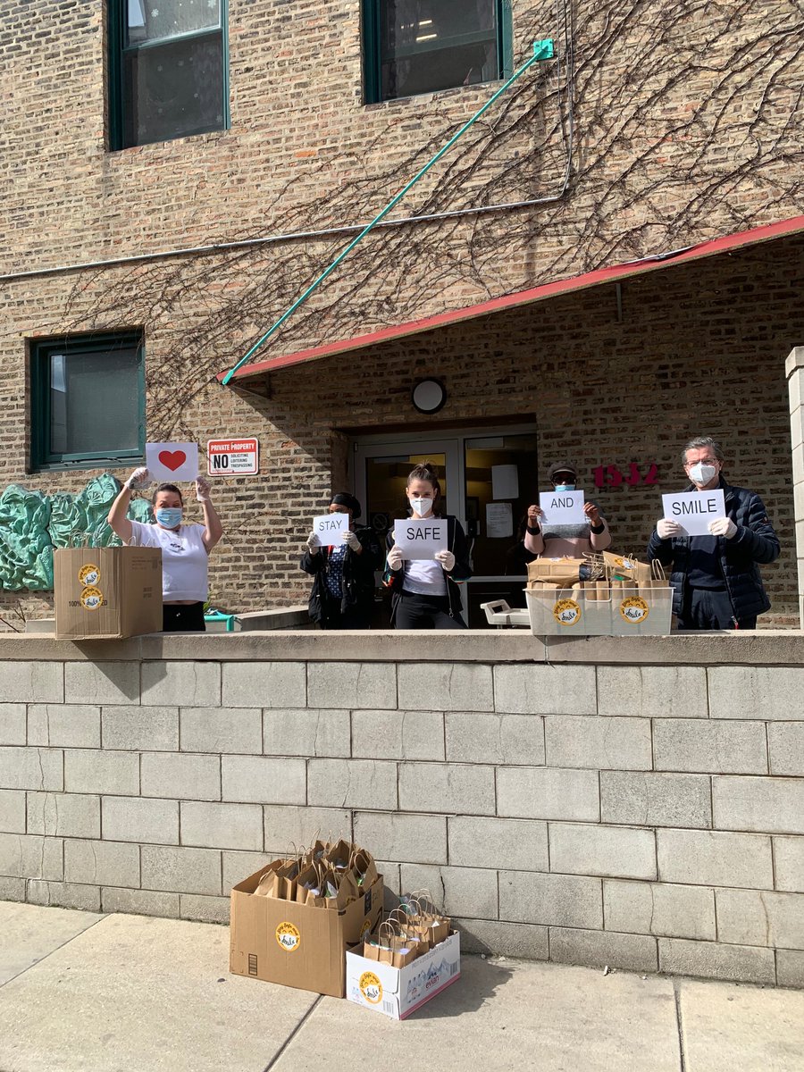 Chicago high school student delivers Stay Safe and Smile kits to Deborah's Place's Safe Haven, police officers and seniors. Smile kits included cloth washable face masks as promoted by <a href="/ChicagoMayor/">Mayor of Chicago</a> #StaySafe