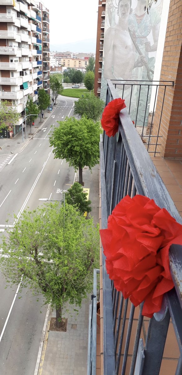 avanrellbassa's tweet photo. Ja que no podem omplir els carrers de roses, penjem-les als balcons. 🌹🌹
Feliç Sant Jordi i Santa Jordina! 🐉📚 https://t.co/1dOTGRy3T9