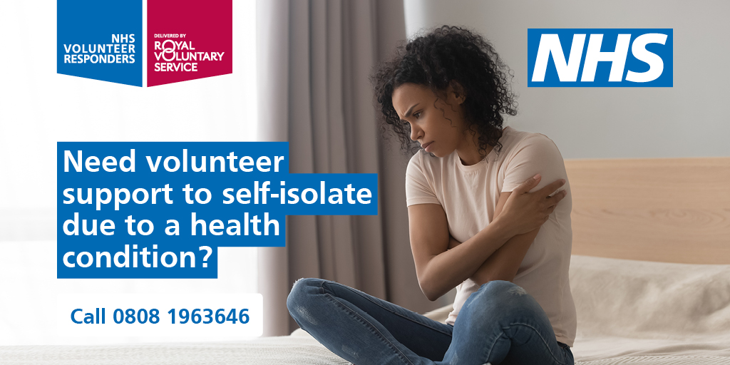 Vulnerable or at risk people can now refer themselves for support from #NHSVolunteerResponsers to access help with: 

🛒Collecting shopping, medication &amp; essential supplies
📞 Check-in and chat phone calls 

Call 0808 196 3646 to make a referral. 

bit.ly/NHSVolunteersS…