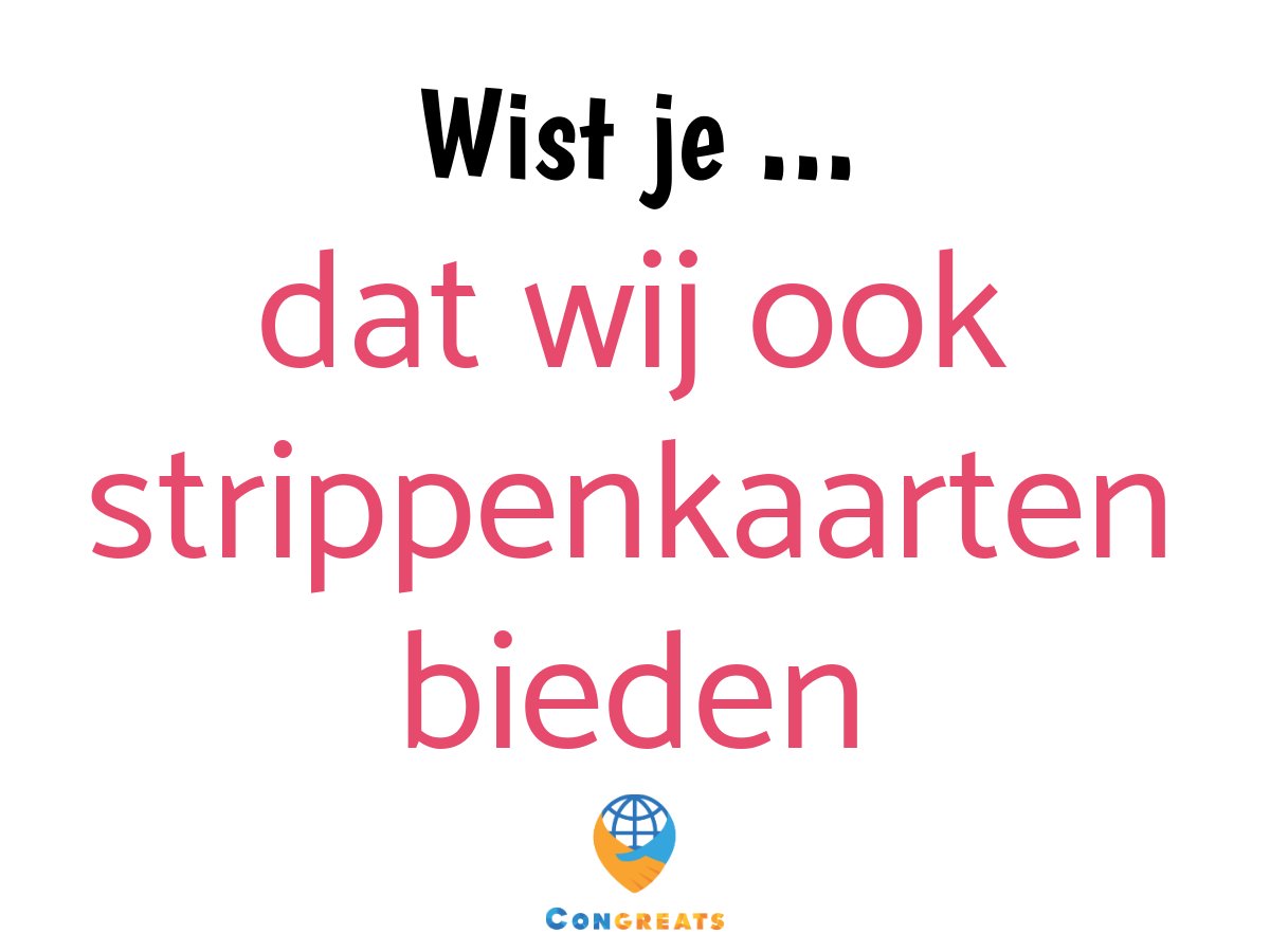 Congreats's tweet photo. Wist je dat je bij ons ook strippenkaarten kunt bestellen? Interesse? Bezoek onze website op https://t.co/n9lM3XZuK0 https://t.co/J0F71Esf6T