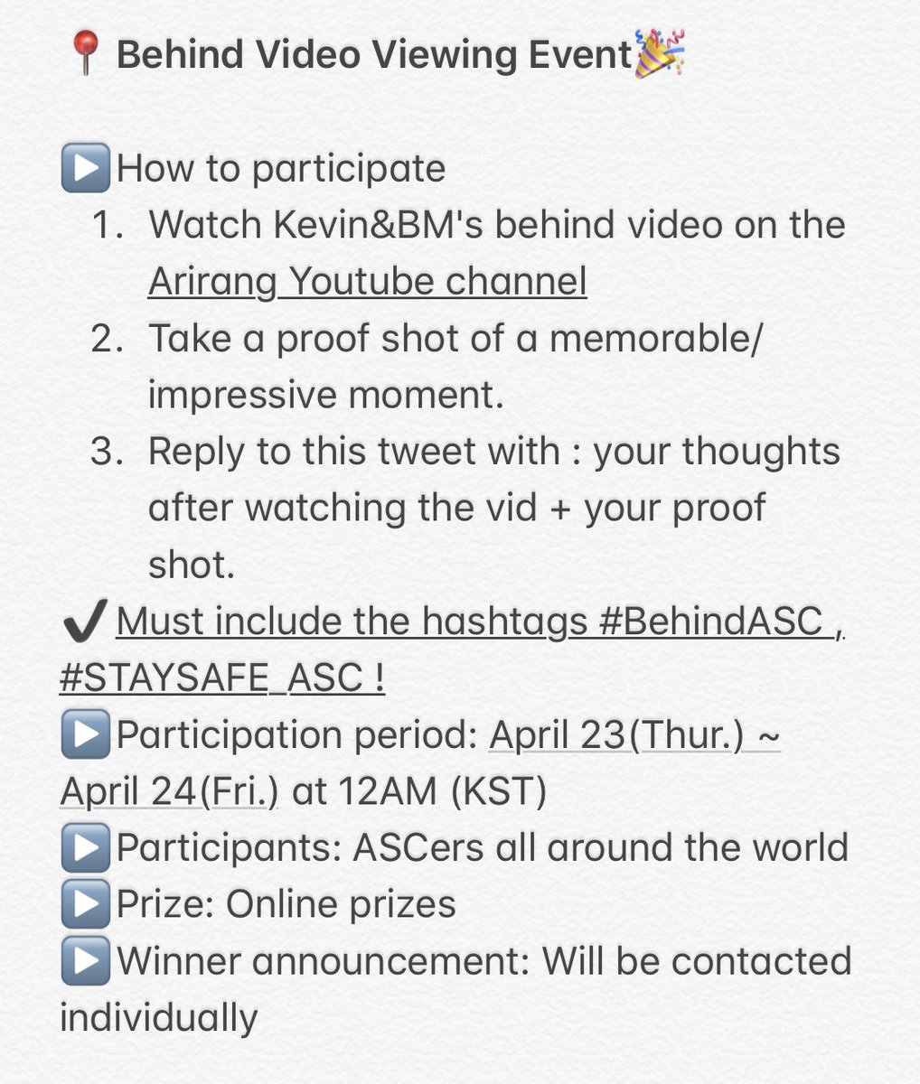 arirang_ASC's tweet photo. 💌 Watch Kevin&amp;BM's behind video and participate in the event below!

✔️LINK: https://t.co/wtUSrG6Lfa

#BehindASC #STAYSAFE_ASC @kevinwoo91 @KARD_Official https://t.co/wPTC6OUOLi