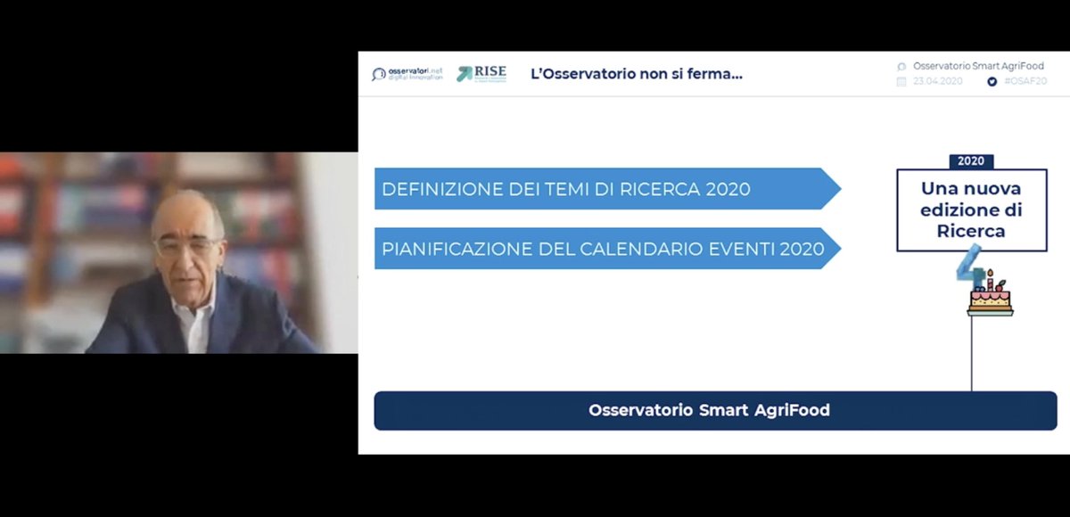 Osserv_Digital's tweet photo. L'osservatorio #smartagrifood non si ferma! Marco Perona spiega quali saranno i next step della 4° edizione dell'Osservatorio #OssSmartAgrifood #OSAF20 @RiseLabUNIBS https://t.co/sHSDTlz6Sq