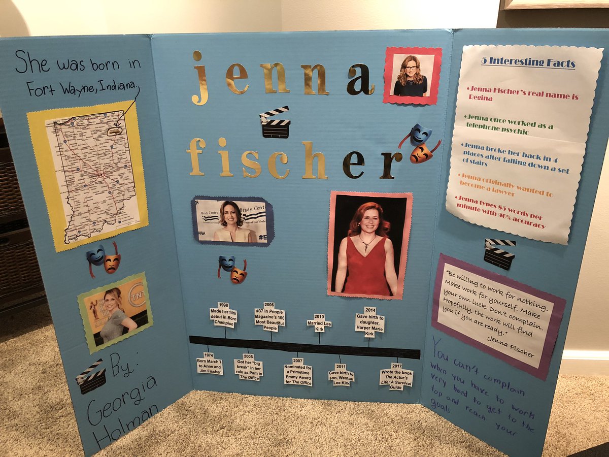 Geist_Jeff's tweet photo. My daughter used you for her 4th Grade “Famous Hoosier” project! @jennafischer https://t.co/WKL7J1igi5