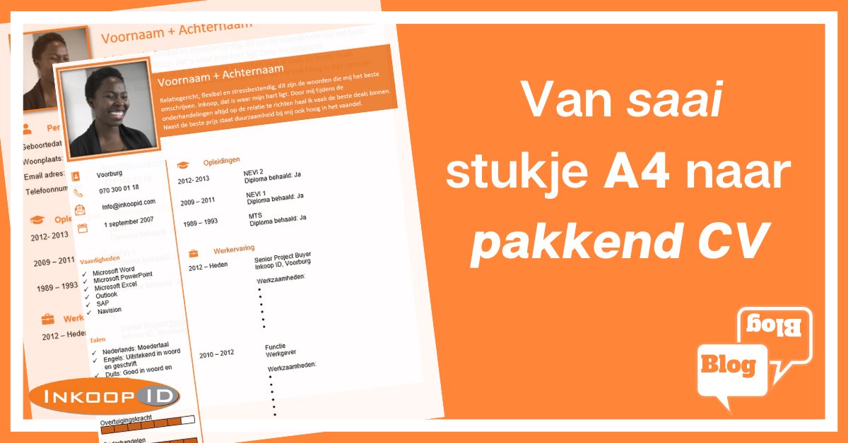 InkoopID's tweet photo. Van saai stukje A4 naar pakkend cv. 
Graag delen wij onze nieuwste blog over de lengte en de opmaak van jouw CV. ➡️https://t.co/gLVDCKWQ8x

#Blog #Inkoop #Inkoper #Recruitment #CV https://t.co/KNP7YcuSTz
