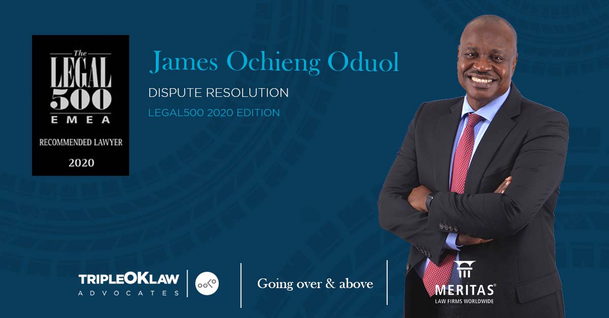 TripleOKLawLLP's tweet photo. Congratulations to Senior Partner @JamesOduol for being ranked in the Legal500 EMEA 2020 Rankings. 

#TripleOKLawLLP #Legal500EMEA2020 #RecommendedLawyers #legalpracticeKE https://t.co/K51WP36qzH