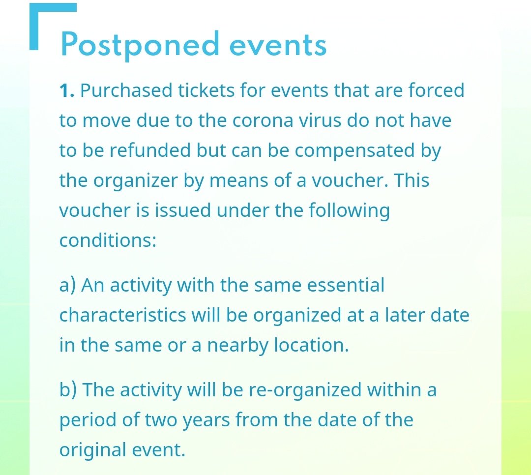 "same essential characteristics " meaning if they can't guarantee the same line up well, they can't issue a voucher , and must refund  #werchterBoutique  #ticketmaster