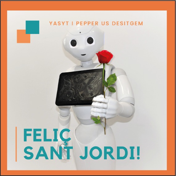 RoboticsYasyt's tweet photo. Pepper y todo el equipo de YASYT Robotics os queremos desear un feliz Sant Jordi! 🌹🐉📚
.
#pepper #robotpepper #meetpepper #peppertherobot #yasyt #yasytrobotics #santjordi #SantJordi2020 #robots #socialrobots #residencies #elderly #totanirabe https://t.co/cZbRRvDYLU