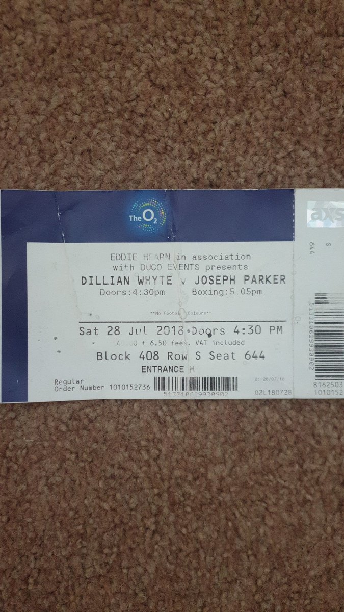 Undilutedboxing's tweet photo. Having a tidy up found this was anybody else there that night? @DillianWhyte @joeboxerparker https://t.co/iIiK92Vedv