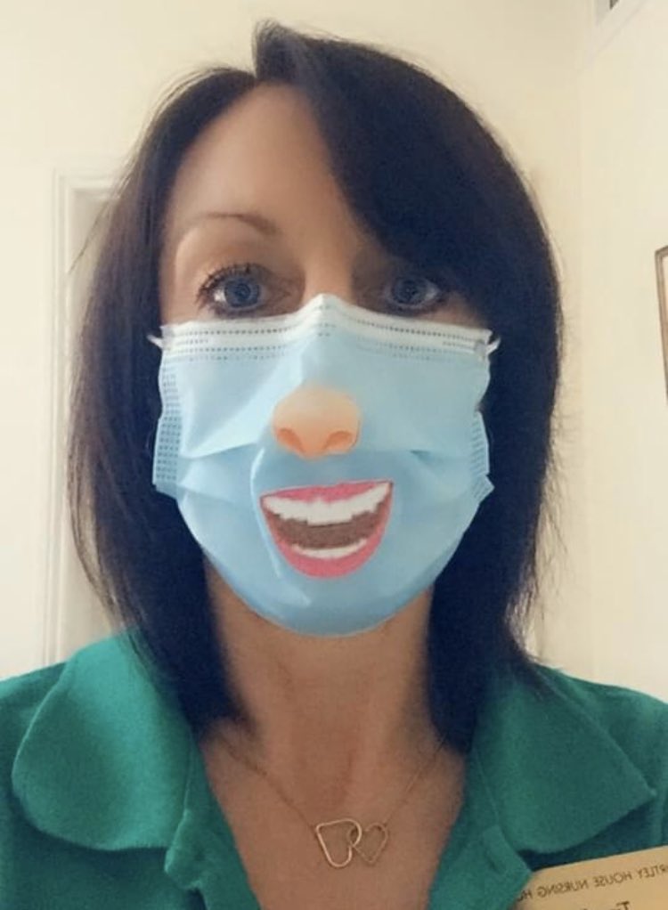 BirtleyHome's tweet photo. We’re trying to make room for a little humour in all of this. These efforts have really made our Residents laugh, as well as staff. Mission accomplished ✨ #covid-19 #lockdown #carehome #ppe https://t.co/f1iOZ2EZul