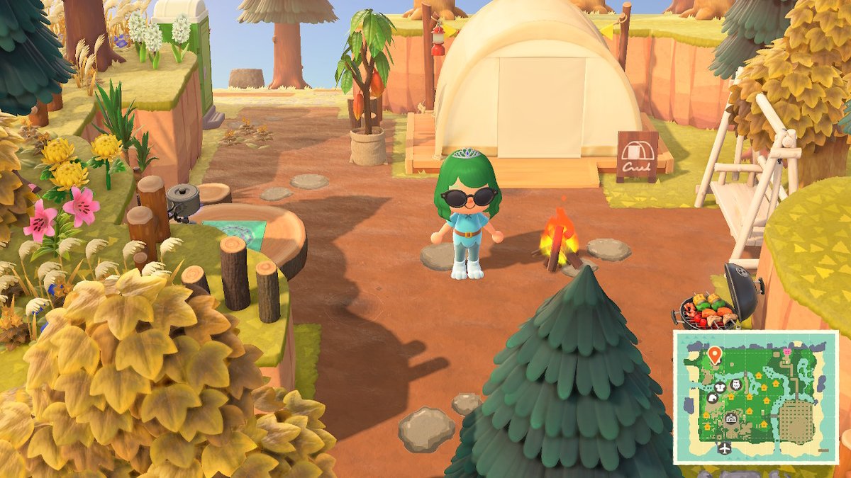 brittoniSSD's tweet photo. so happy with my campsite! #AnimalCrossing #ACNH #NintendoSwitch https://t.co/FoTvPM14EZ