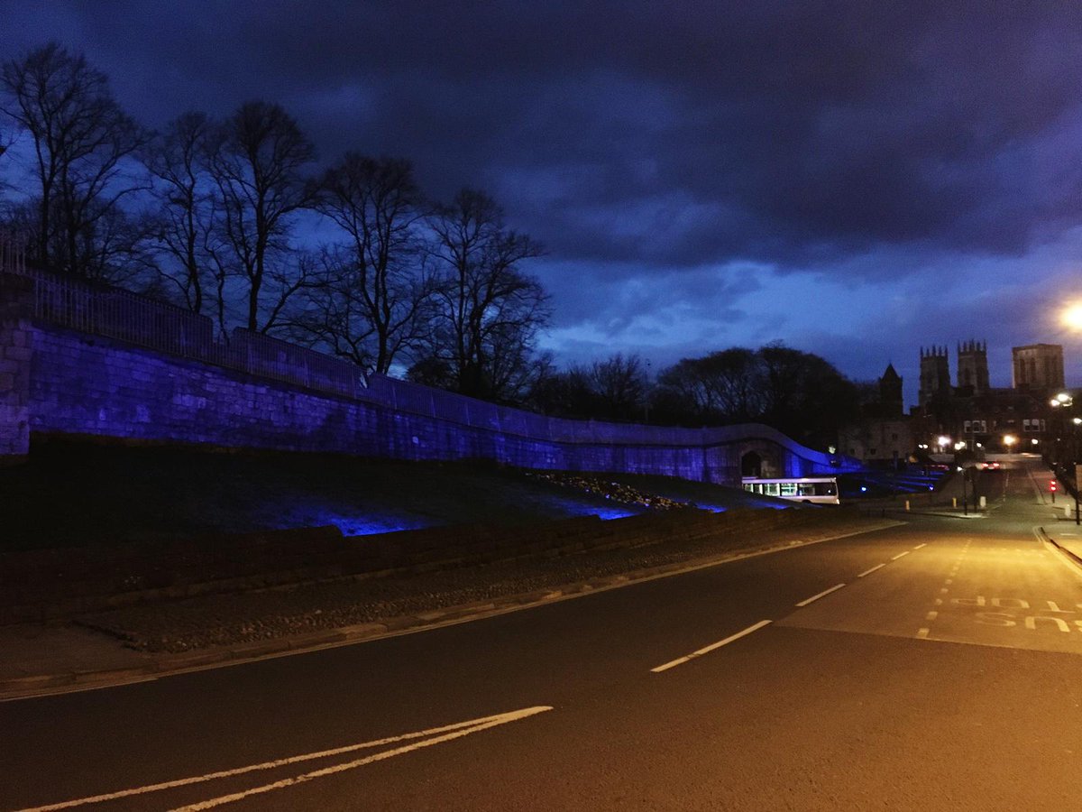 CYCWards_Cop's tweet photo. City walls blue for NHS
Please clap, fly blue flags or bring out your Christmas lights to thank our NHS, carers and key workers on Thursday nights.
Please do not light or set off lanterns: they are a fire risk and a hazard to animals. 
Thank you! #ClapForOurCarers #ClapForTheNHS https://t.co/yoDuf4G03b