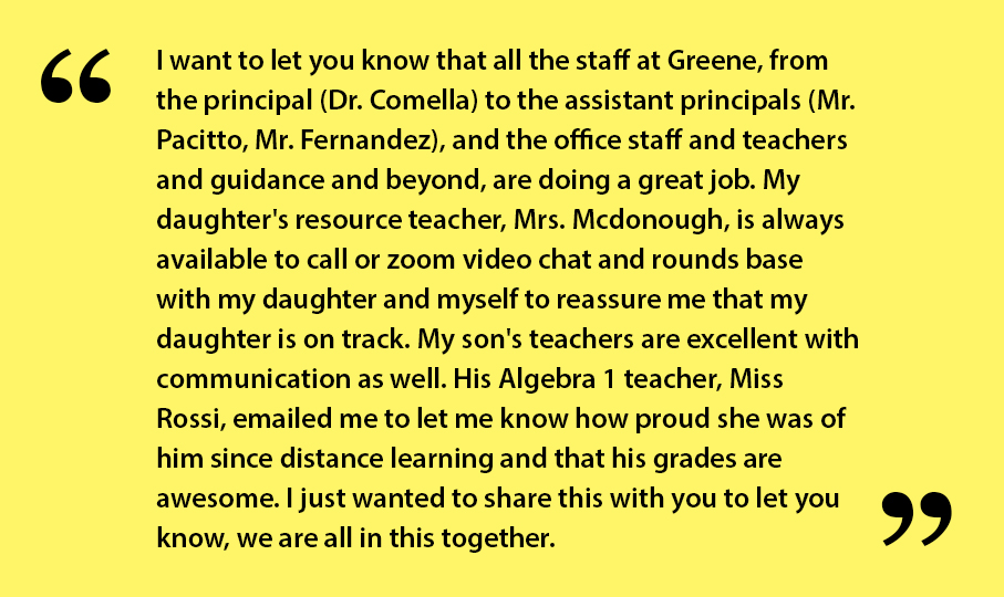 Daily Uplift: The extra efforts educators make to connect with families have not gone unnoticed. Please see this excerpt from an email that a parent sent to Superintendent Peters about the great support coming from @NGreeneMidSch.
