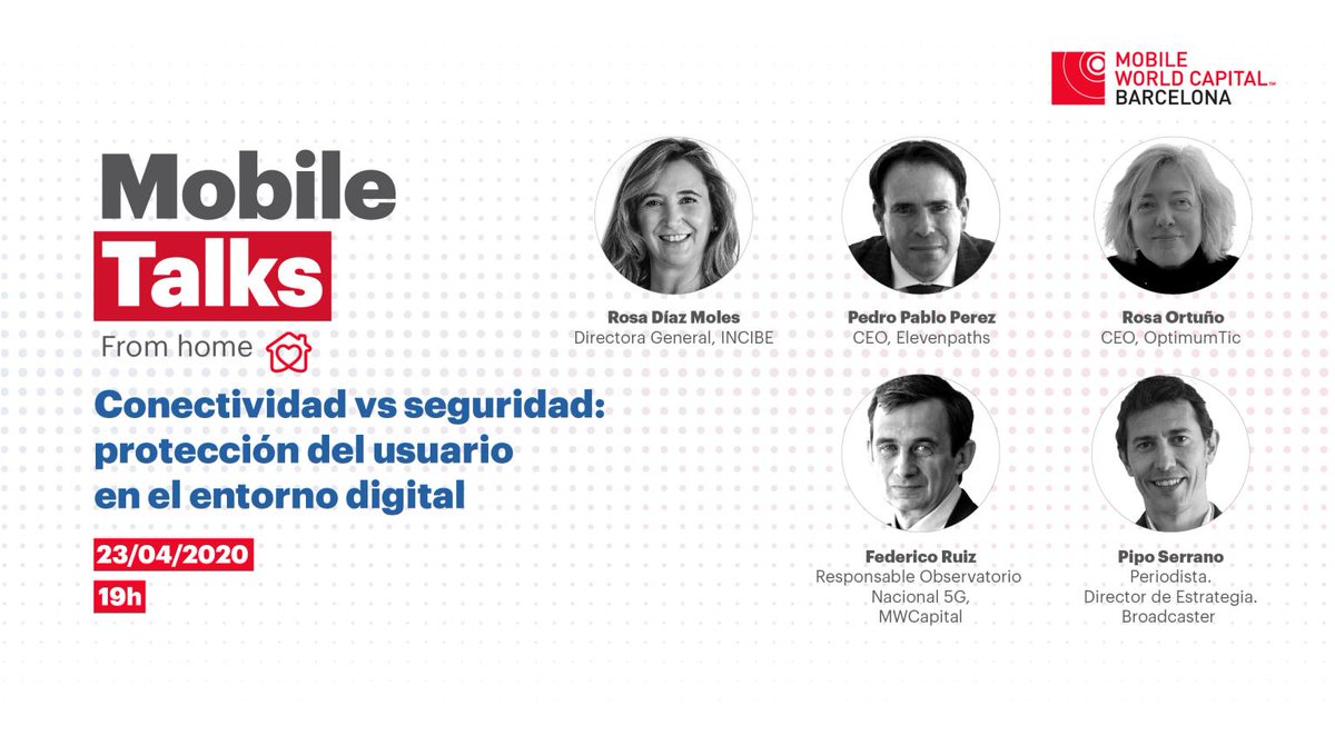 ElevenPaths's tweet image. ¿Tienes planes para esta tarde? Te proponemos uno: nuestro CEO, Pedro Pablo Pérez (@ppperez), participa en una nueva edición de las #MobileTalks de @MWCapital junto a expertos de @INCIBE, @ON5G_MWC y @optimumtic_ moderada por @piposerrano 🎙🔊

Más: mobiletalks.mobileworldcapital.com/agenda/ciberse…