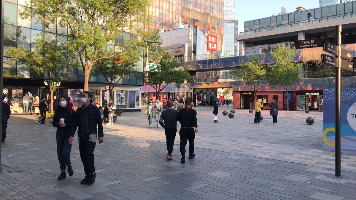 ...Chinese tourists, is nearly empty.In Sanlitun, where I go for my food shopping, there were plenty of people walking around outside, but fewer than during the previous two weeks, probably because a small rise in infections last week in the Chaoyang district – credited to a...