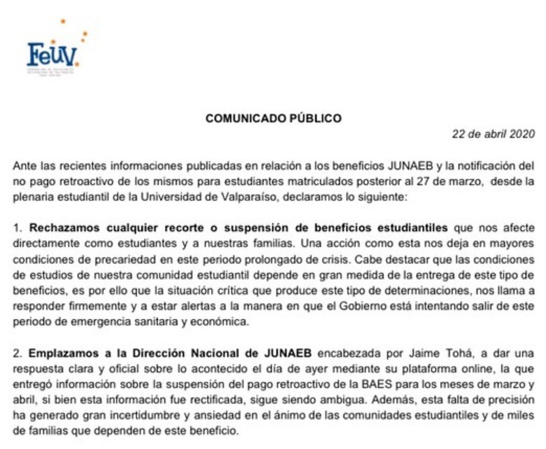 Mesa Ejecutiva FEUV tweet media