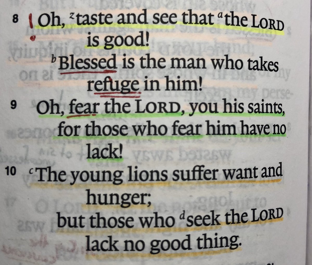 RobbieSymons's tweet image. So look closely here at Psalm 34: notice “taste the LORD”, “fear the LORD” and “seek the LORD”.  

What are the results? I’ll let you do the theological math....hint: it’s VERY encouraging!😄🙏🏼
