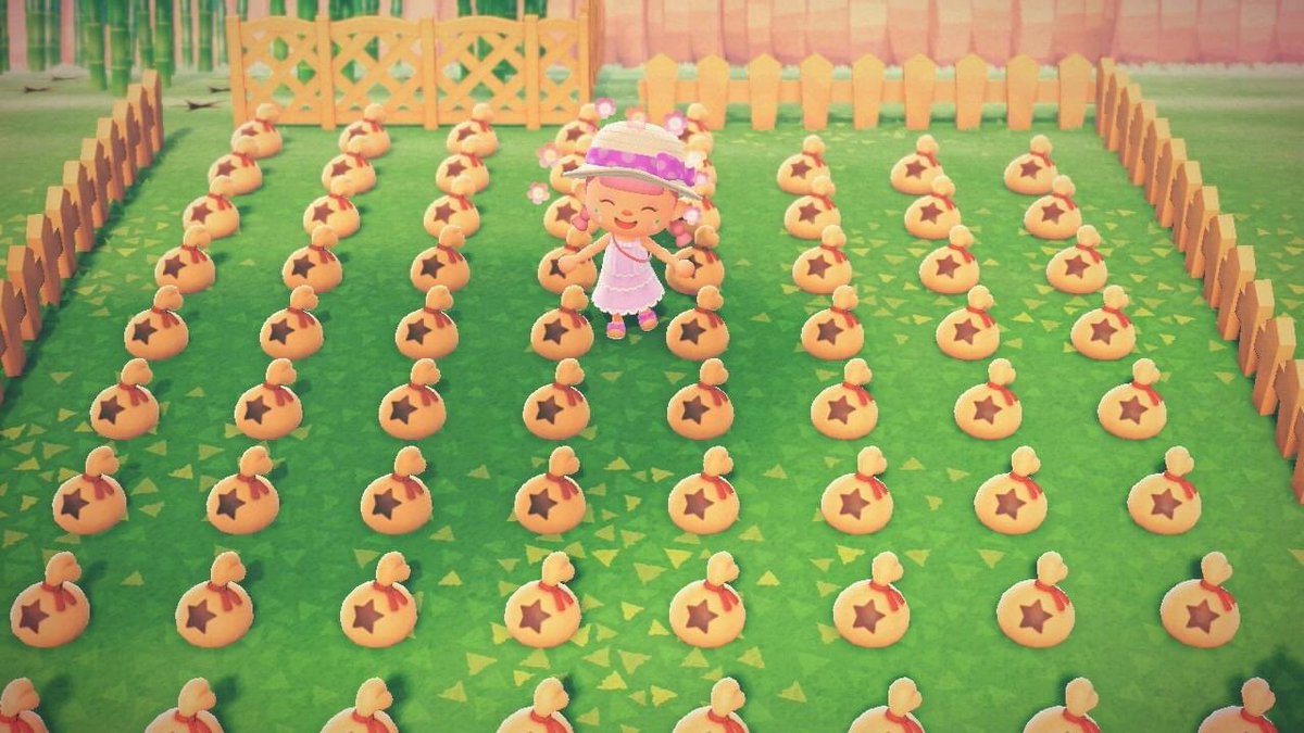 budgetgremlin's tweet photo. hi! i'm hosting my first ever money run!
you'll basically have 20 seconds to grab as many bags of (99k) bells as you can :-) 

i'll be picking 5 people to take part in this!

✨ to enter: 
just follow &amp; rt! 💙 

ends on 23 april, 2am (gmt+8) !!!! 🧡

#acnh https://t.co/i7BZM1ndaw