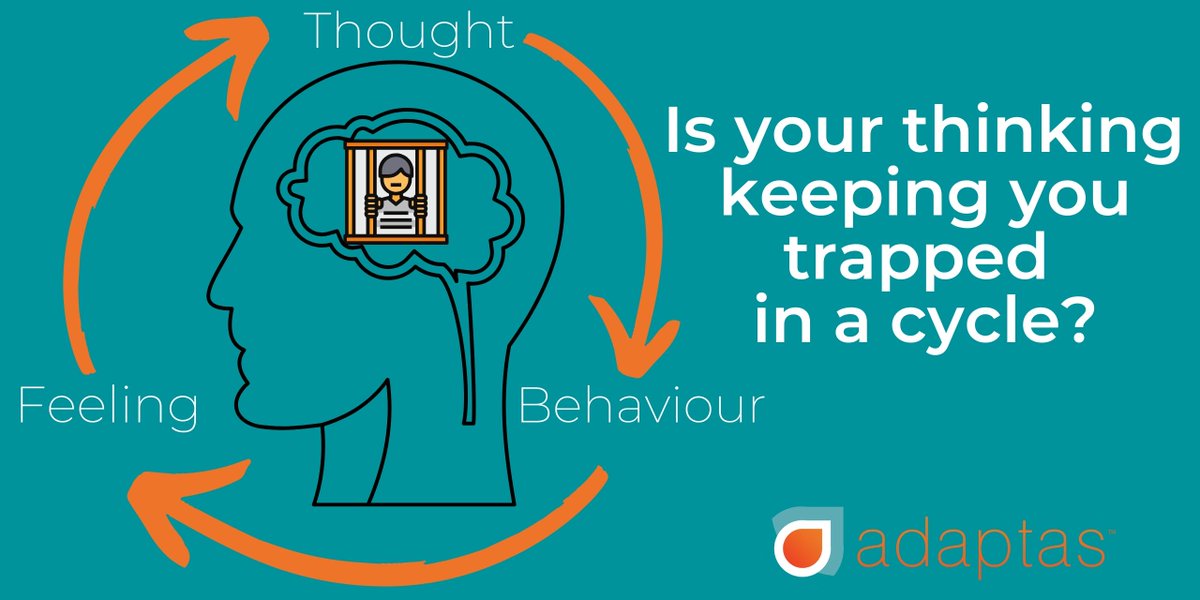 adaptastraining's tweet photo. Is your thinking keeping you trapped in a cycle?
#Thoughts #Behaviour #Feelings #Cycle #Stuckinarut #MentalHealth #Wellbeing #copingwithcovid #copingtogether #LearningisHabitChange #OurLearningBrain #AdaptasTraining https://t.co/9G9YCZxe03