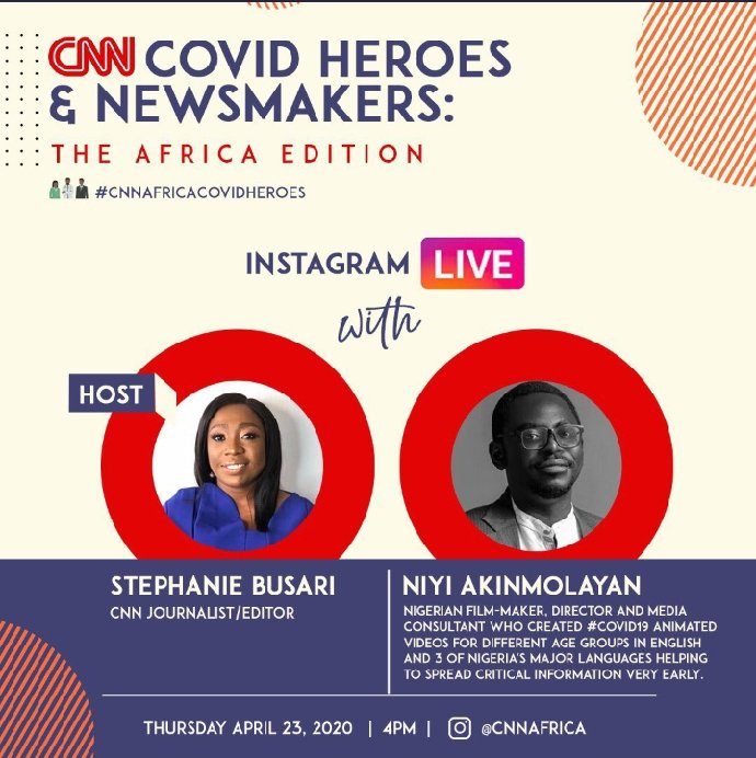 Eventplug1's tweet photo. Getting intellectually engaged this lockdown series:
Join @StephanieBusari @niyiakinmolayan @CNNAfrica today at 4pm IG live

#StaySafe #StayHome in the #Lockdown https://t.co/tRegVdJWRp
