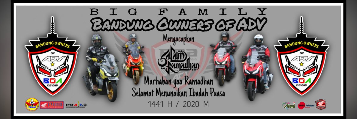 AdvBoa's tweet photo. Kami Keluarga Besar Bandung Owners of ADV mengucapkan
Marhaban yaa Ramadhan ๐๐ป
Selamat menunaikan ibadah puasa bagi yang menjalankan ๐๐ป
#imhb #ikatanmotorhondabandung #imhjb #ikatanmotorhondajawabarat #daya #hondacommunity #honda #oneheart #hondaadv #advindonesia #armi #prajab https://t.co/s7OZPUKiRK