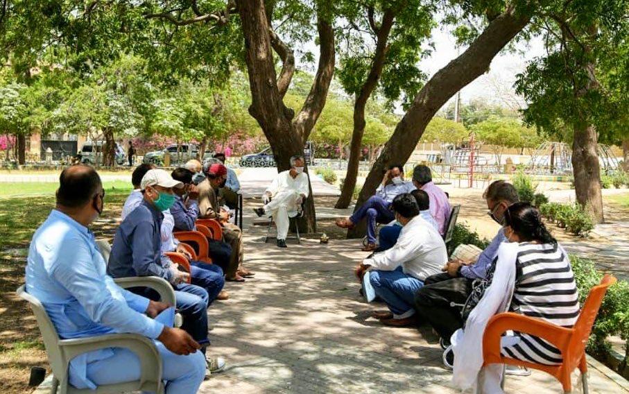 AhsanMuhajir4's tweet photo. Deputy Convener MQM Pakistan & Mayor Karachi Wasim Akhter Bhai Chaired a #meeting with a delegation of All KMC Employee’s Action Committee and #KMC Unit, #LabourDivision, regarding issues related to the #KMCEmployees. https://t.co/0JgyBcBcnI