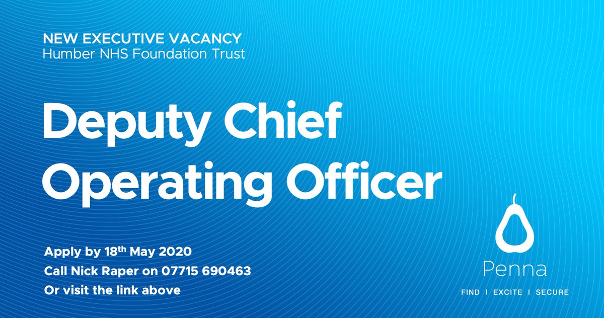 pennaexecutive's tweet photo. Humber NHS Foundation Trust are working with the Penna team to recruit their new Deputy COO.  To download a copy of the candidate briefing pack, please view https://t.co/PLmtKFKd0X or for a confidential conversation about the role, please contact Nick Raper on 07715 690463. https://t.co/556aGzqbNj