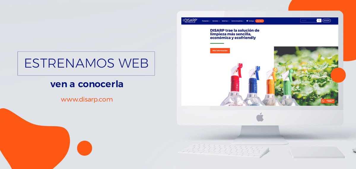 Disarp's tweet image. Hoy estamos de estreno, lanzamos la nueva web de Disarp y estamos muy orgullosos de ella. Ven a conocerla! 

disarp.com 

#higiene #salud #desinfección #limpieza