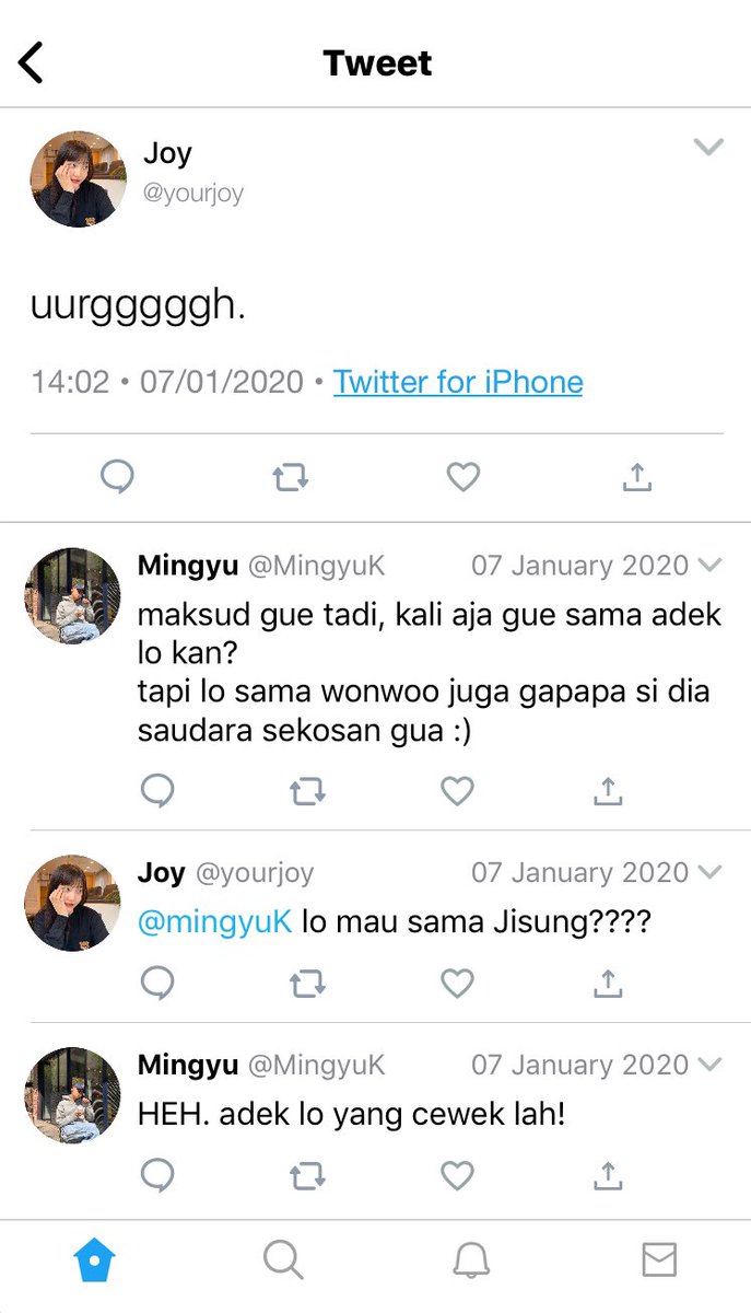 for some reasons joy is mutuals with mingyu. why? later.