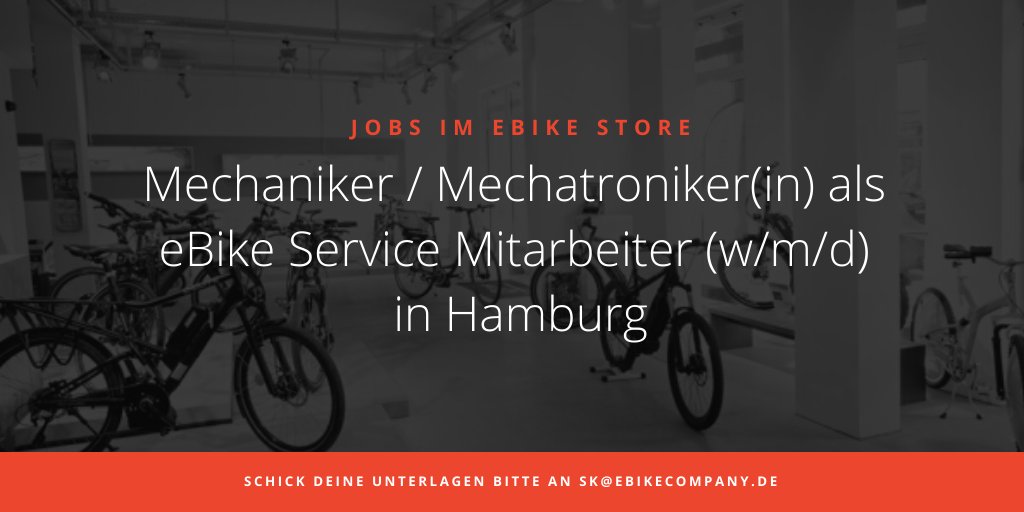 Du bist Schrauber mit Leib und Seele, Kettenfett ist Deine Handcreme und Du hast keine Angst vor Elektronik? Dann bist Du bei uns genau richtig! Wir bieten Dir in einer harmonischen und motivierten Atmosphäre, die Möglichkeit Dich selbst zu verwirklichen! 
ebikecompany.de/karriere