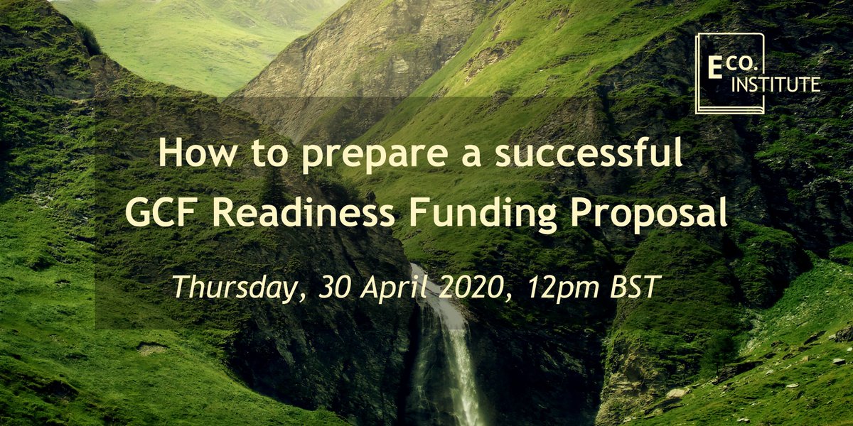 ecoltdnews's tweet photo. #ECoInstitute | Overwhelmed by the amount of responses to our training event next week! | There are still plenty of spaces left to register for this FREE workshop on @theGCF Readiness Funding Proposal preparations - 30/04/20 | Register: https://t.co/rSRSd0NMyr | #climatefinance https://t.co/Al1QUr2gbw
