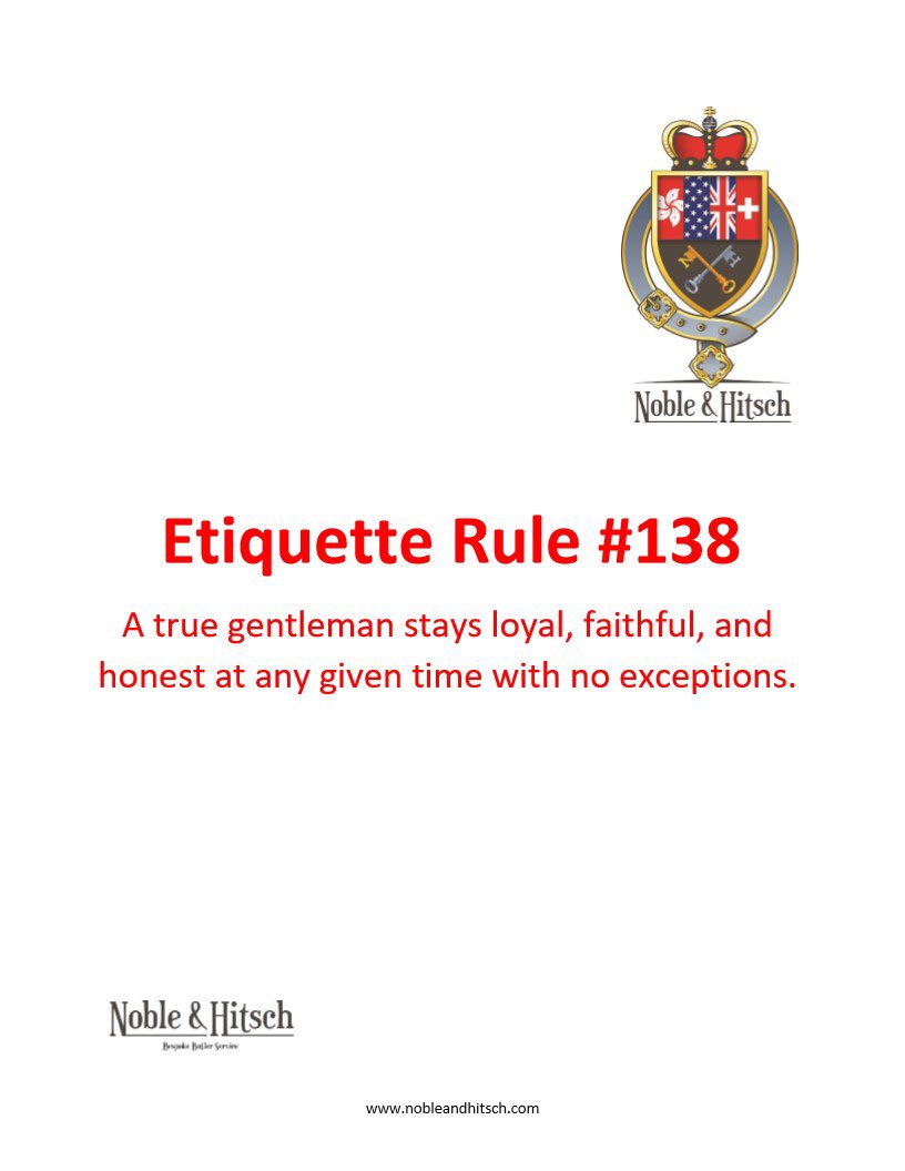 NobleAndHitsch's tweet photo. Etiquette is not only for Kings and Queens!⠀
Practical Tips on Etiquette from the Butler in Hong Kong.⠀
#NobleAndHitsch #Etiquette #ButlerHongKong #HK #HKig #LuxuryLifeStyle #HKButler #manners #goodmanners #lovemylife #gentleman #lady #true #loyal #honor https://t.co/M0j2hKVyxo